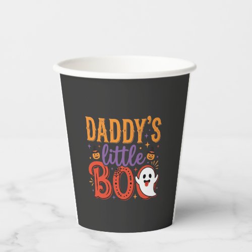 Daddy's Little Boo Halloween Ghost Design Paper Cups