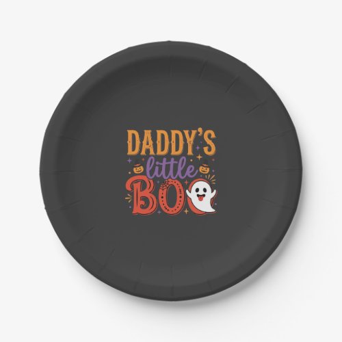 Daddy's Little Boo Halloween Ghost Design Paper Plates