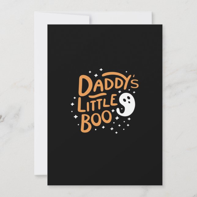Daddys Little Boo Happy Halloween Style Holiday Card (Front)