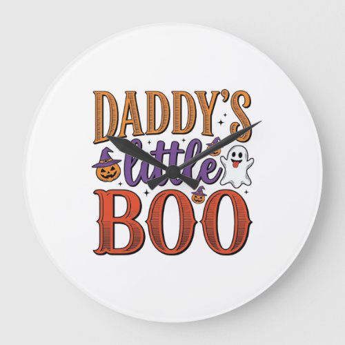 Daddys Little Boo Vintage Halloween Large Clock