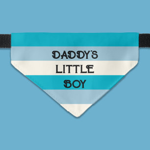 Daddy's Little Boy Blue Stripe Cat Pet Bandana Collar