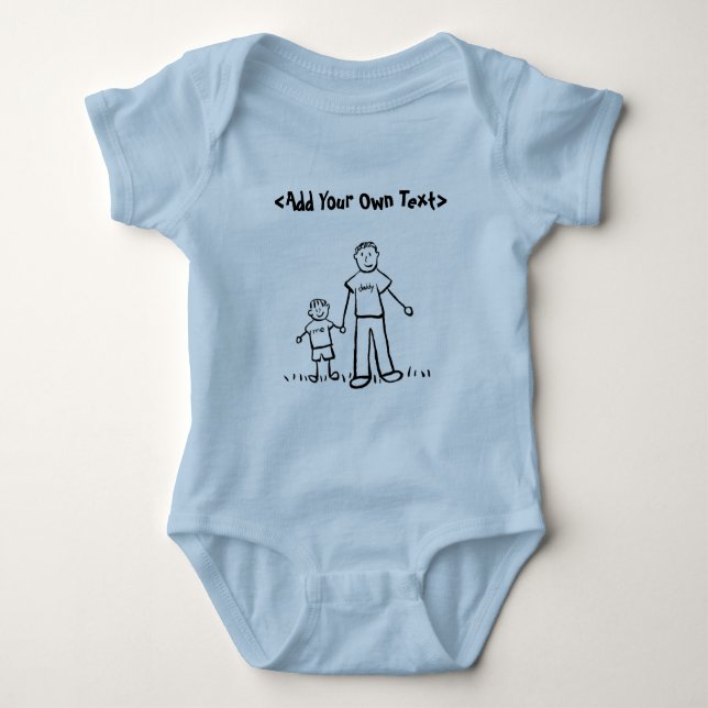 Daddy's Little Boy Custom Name or Text T-Shirt Baby Bodysuit (Front)