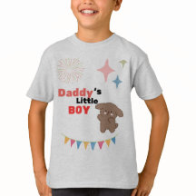 Daddy's Little Boy Cute Dog Heather Gray Youth