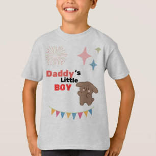 Daddy's Little Boy Cute Dog Heather Gray Youth T-Shirt