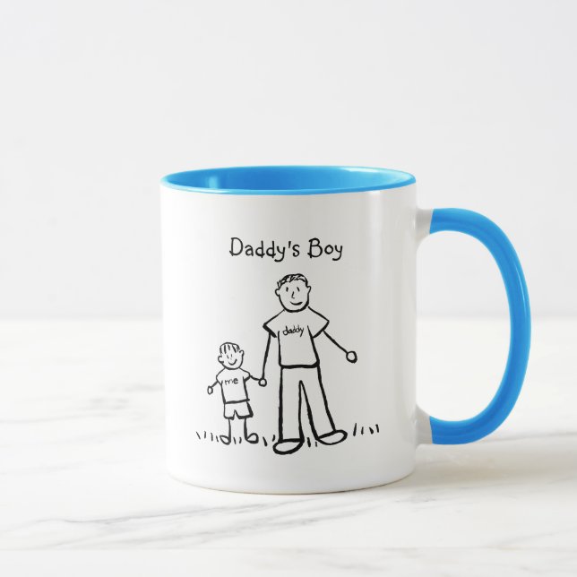 Daddy's Little Boy Drawing Picture Mug (Customize) (Right)