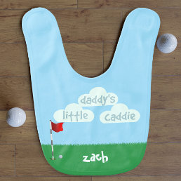 Daddys Little Caddie Cute Future Golfer Baby Bib