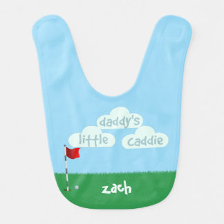 Daddys Little Caddie Cute Little Golfer Baby Bib
