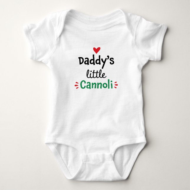 Daddy's Little Cannoli Baby Bodysuit (Front)