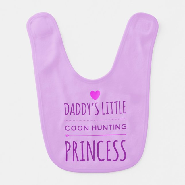 Daddy's Little Coon Hunting Princess Baby Bib (Front)