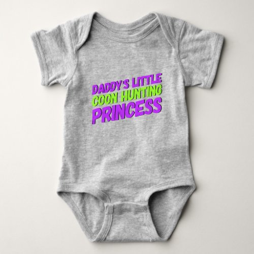 Daddys Little Coon Hunting Princess Baby Bodysuit