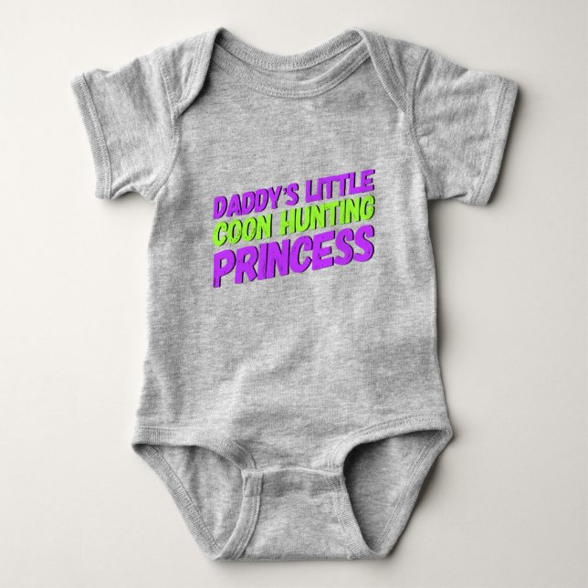 Daddy's Little Coon Hunting Princess Baby Bodysuit (Front)