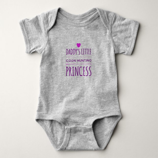 Daddy's Little Coon Hunting Princess Baby outfit Bodysuit (Front)