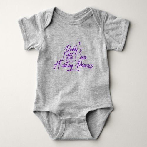Daddys Little Coon Hunting Princess Girl Baby Bodysuit