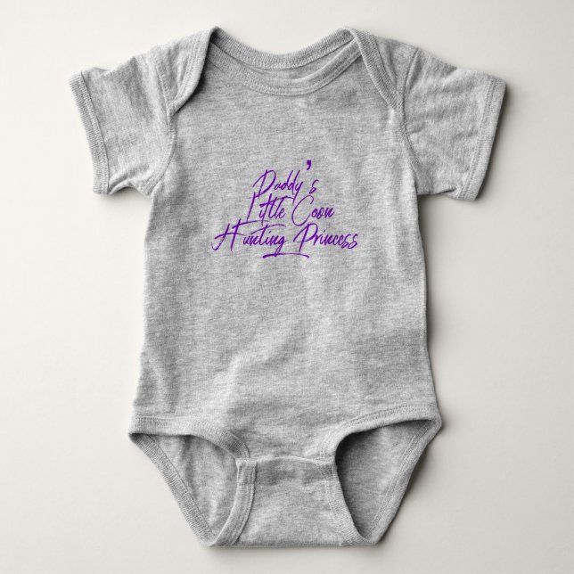 Daddy's Little Coon Hunting Princess Girl Baby Bodysuit (Front)