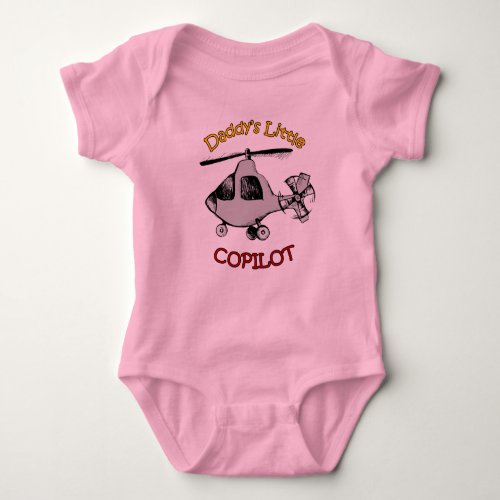 Daddys Little Copilot Helicopter Baby Bodysuit