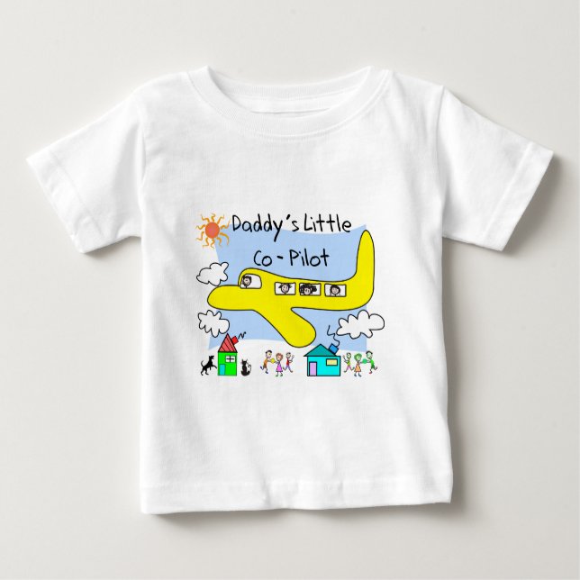 "Daddy's Little Copilot" Kids T-Shirts (Front)