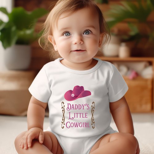 Daddys Little Cowgirl Baby Bodysuit