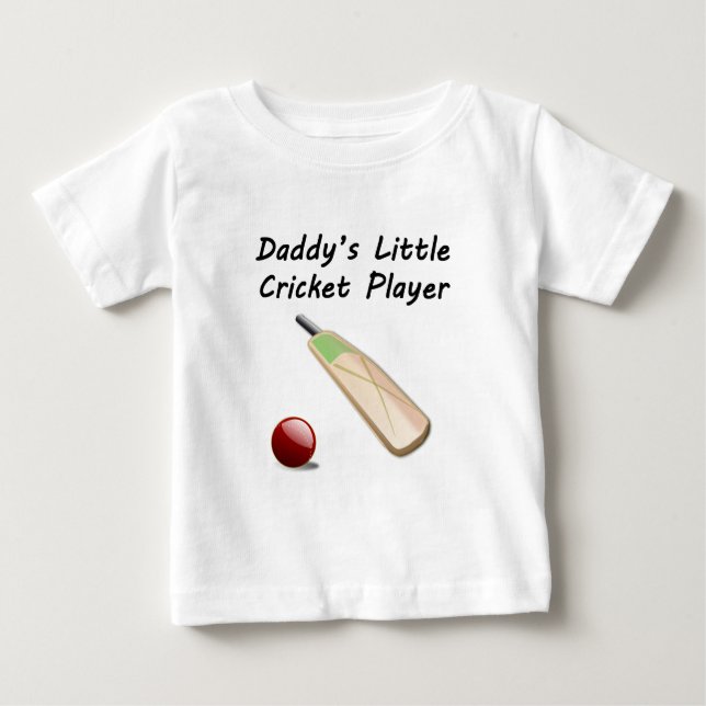 Daddy's Little Cricket Player Baby T-Shirt (Front)