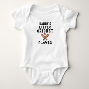 Daddy's Little Cricket Player Cricket Baby Bodysuit