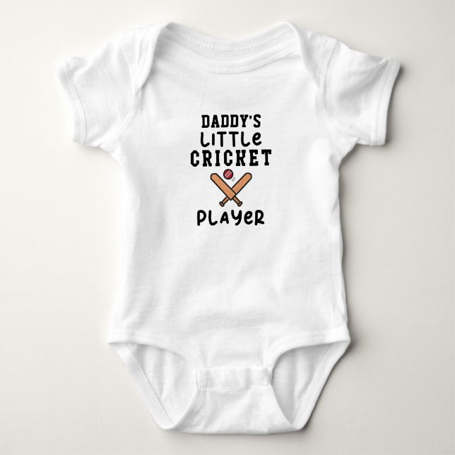 Daddy's Little Cricket Player | Cricket Baby Bodysuit (Front)