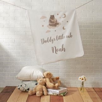 Daddy's Little Cub Bear Baby Blanket