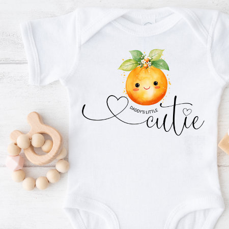 Daddy's Little Cutie Citrus Orange Baby Bodysuit