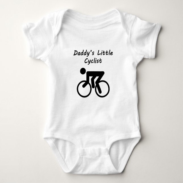 Daddy's Little Cyclist Baby Bodysuit (Front)