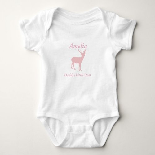 Daddys Little Dear Baby Girl Deer Outfit Baby Bodysuit