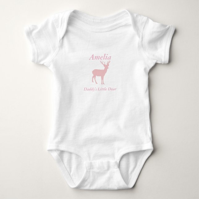 Daddy's Little Dear Baby Girl Deer Outfit Bodysuit (Front)