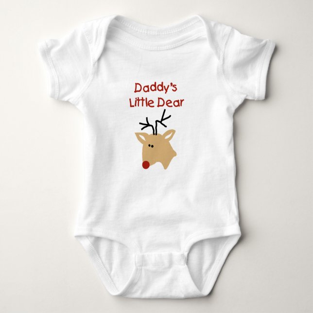 Daddy's Little Dear Daddy Christmas Baby Bodysuit (Front)
