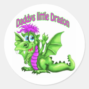 Daddy's Little dragon Classic Round Sticker