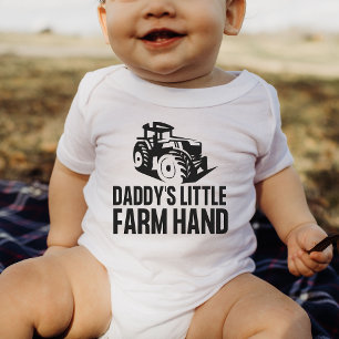 Daddy's Little Farm Hand Funny Tractor Baby Gift B Bodysuit