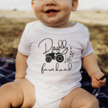 Daddy's Little Farm Hand Funny Tractor Baby Gift