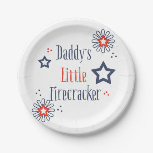 Daddy's Little Firecracker Paper Plates