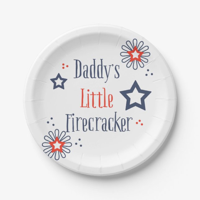 Daddy's Little Firecracker Paper Plates (Front)