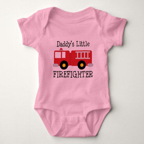 Daddys Little Firefighter Baby Bodysuit