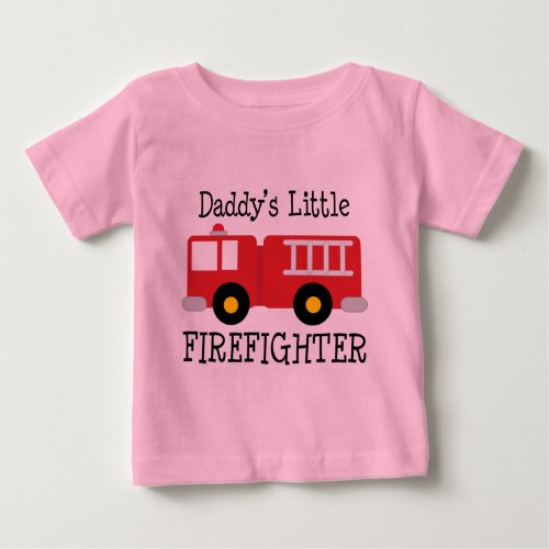 Daddys Little Firefighter Baby T_Shirt