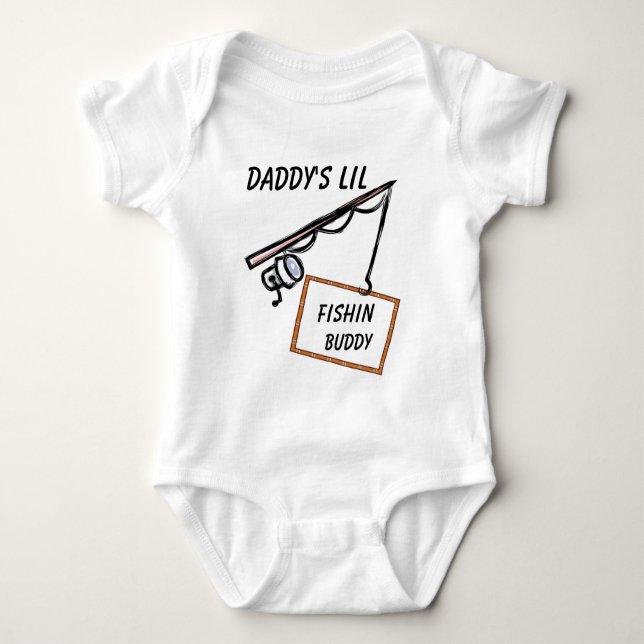 Daddy's little Fishin Buddy Baby Bodysuit (Front)