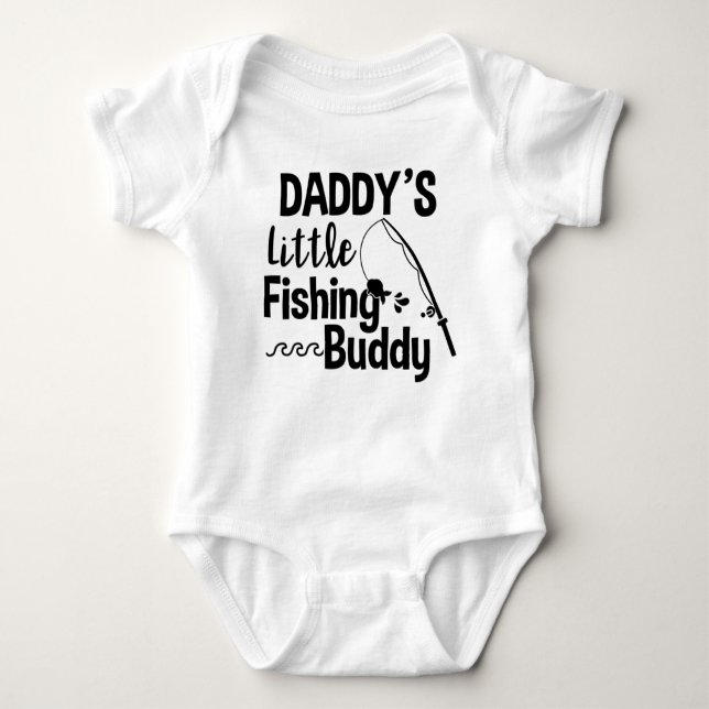 Daddy's Little Fishing Buddy Baby Bodysuit (Front)