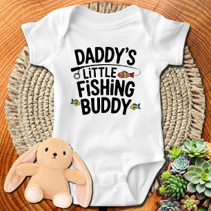 Daddy's Little Fishing Buddy   Fishing Dad Baby Bodysuit