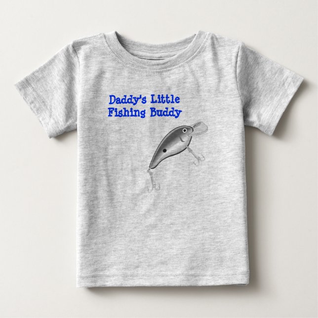 Daddys Little Fishing Buddy Lure Design Baby T-Shirt (Front)