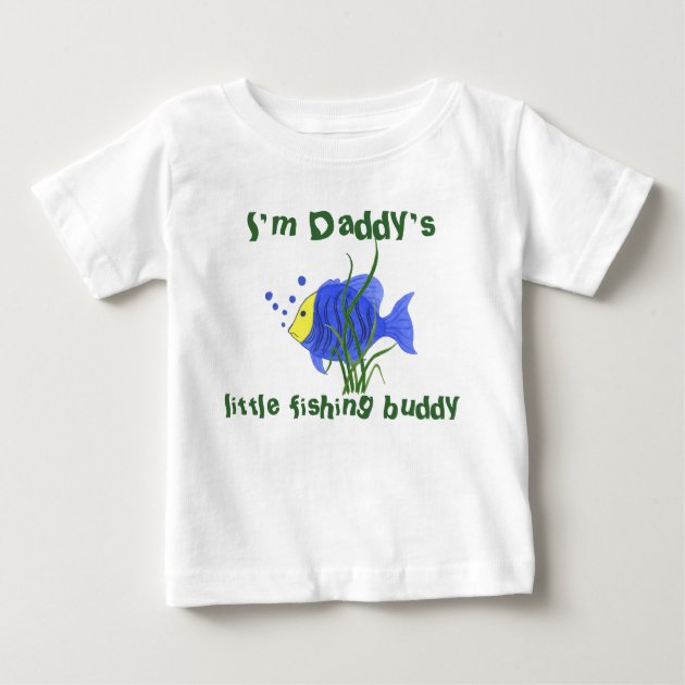 DF Baby T-Shirt All Over Print "I'm Daddy's Little Fishing Buddy" Fish Dad Gift 