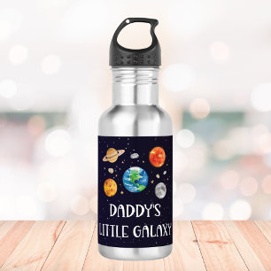 Daddy's Little Galaxy Funny Quote Space Kids Stainless Steel Water Bottle