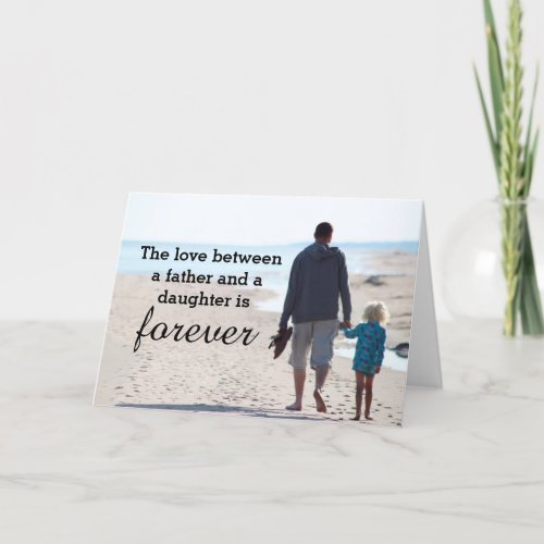 Daddys Little Girl Beach Fathers Day Card