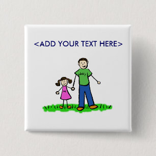 Daddy's Little Girl Button (Brunette)