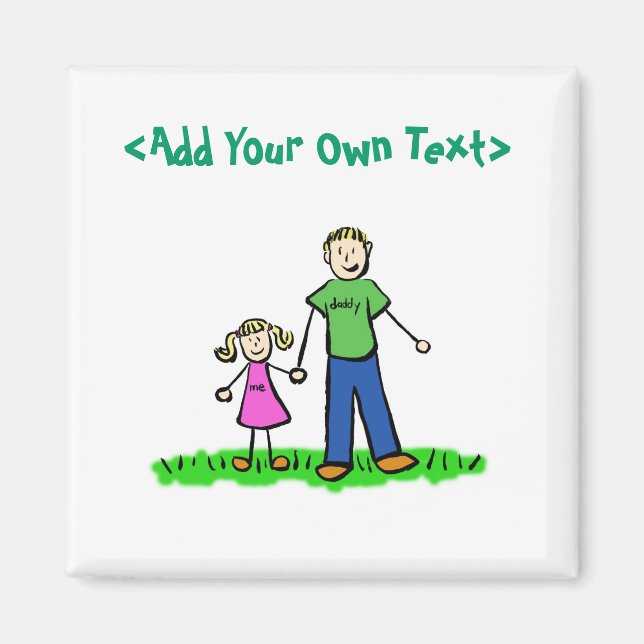 Daddy's Little Girl Custom Gift Magnet (Blond) (Front)