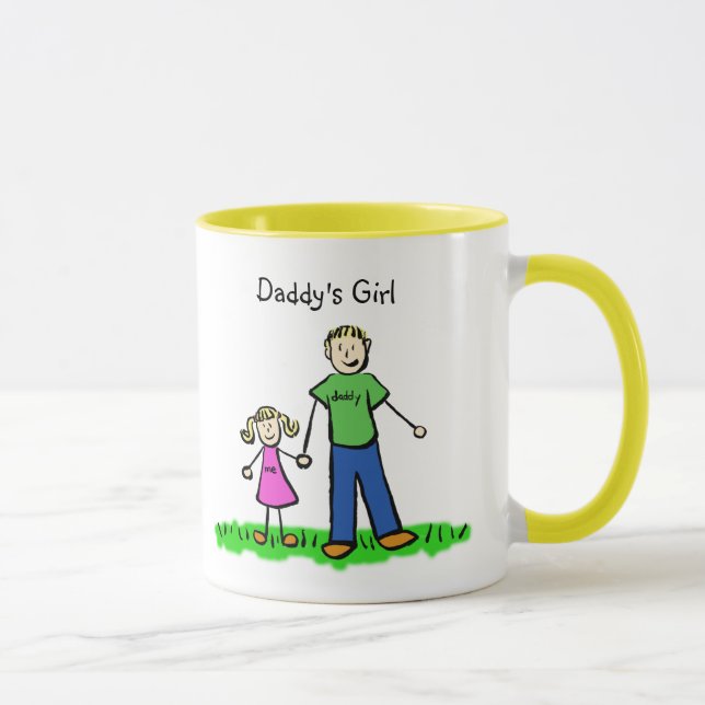 Daddy's Little Girl Drawing Blond Mug (Customize) (Right)