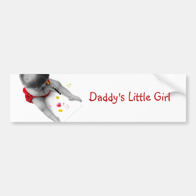 Daddys Little Girl I Love You Dad I Heart U Bumper Sticker (Front)