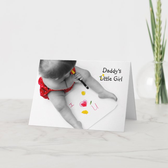 Daddy's Little Girl I Love You Dad With Red Heart Card (Front)