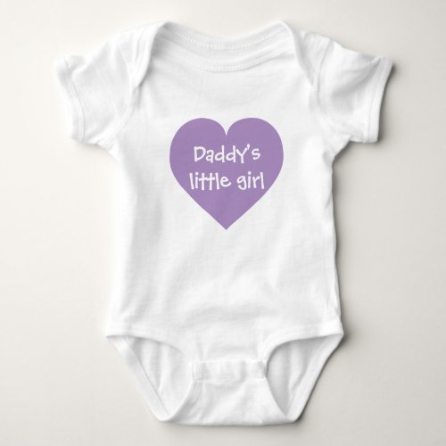 Daddys Little Girl lavender heart Baby Bodysuit